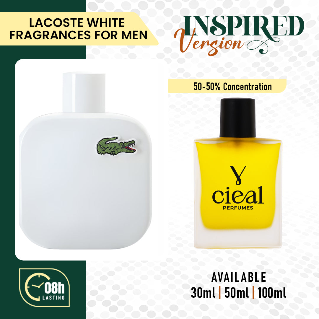 INSPIRED VERSION OF LACOSTE – WHITE (FOR MEN)